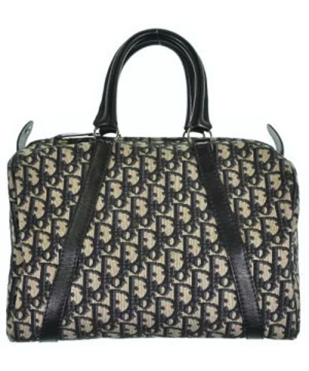 Christian Dior Boston bag Beige Cream x Black Blue
